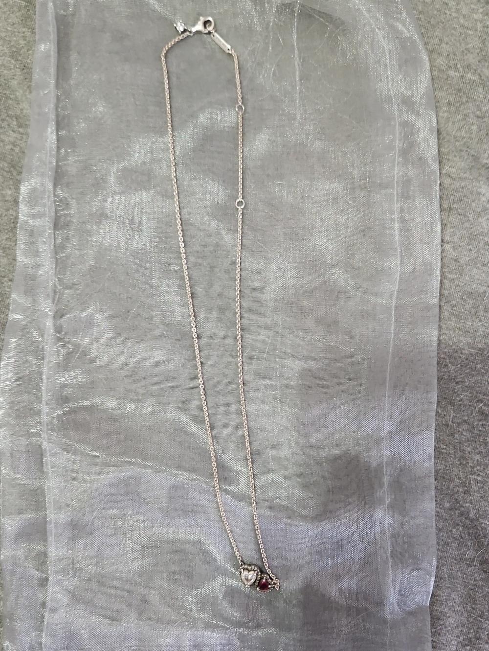 Sterling Silver Double Heart Pendant Necklace